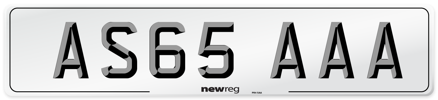 AS65 AAA Number Plate from New Reg